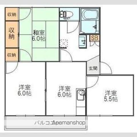 メゾン旭C棟(3DK/1階)の間取り写真