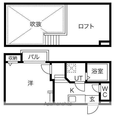 CREO栄生伍番館(1K/2階)の間取り写真