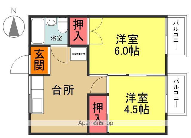 ハイツ小太郎B棟(2DK/2階)の間取り写真