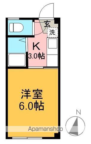 バレーベア若草(1K/4階)の間取り写真