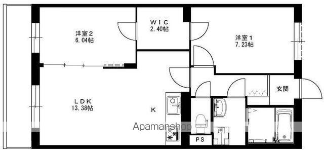 黒桝マンション(2LDK/2階)の間取り写真