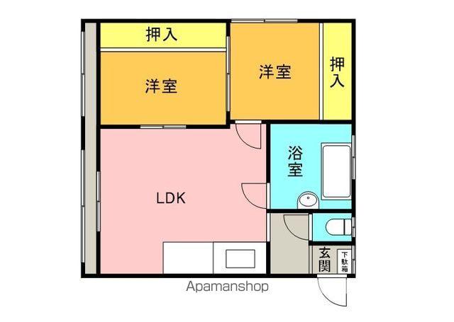 佐藤ビル(2DK/2階)の間取り写真