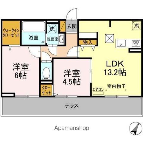 フォレストおおたか Ⅰ(2LDK/1階)の間取り写真