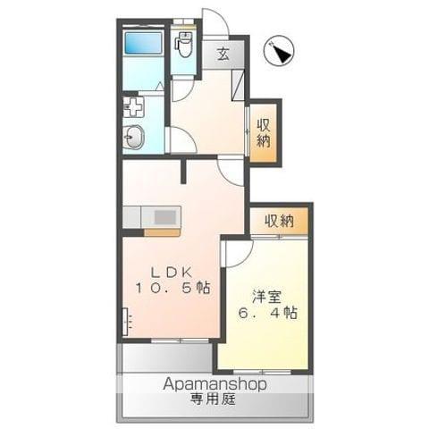 プレサスガーデン(1LDK/1階)の間取り写真