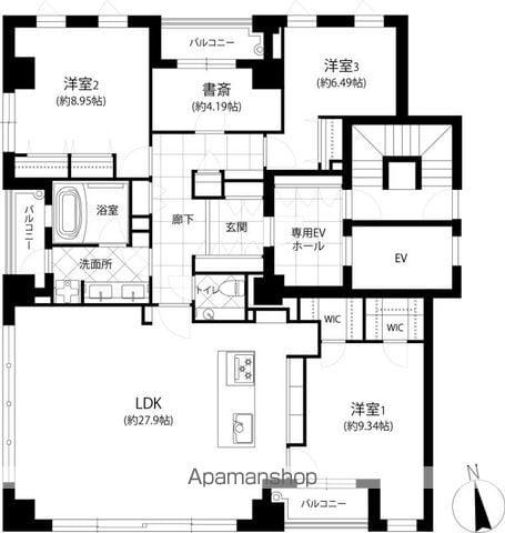 THE GOLDMANCASTLE SAKURAZAKA FOREST(4LDK/3階)の間取り写真