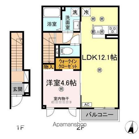 ビバーチェ城東(1LDK/2階)の間取り写真
