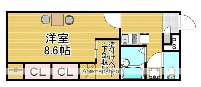 アルバトラモント早良(1K/1階)の間取り写真