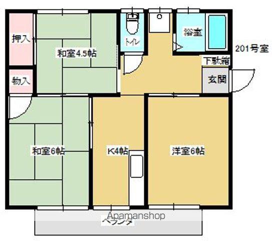 ホワイトハイツ(3K/2階)の間取り写真