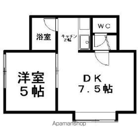 ラポール伏古(1LDK/1階)の間取り写真