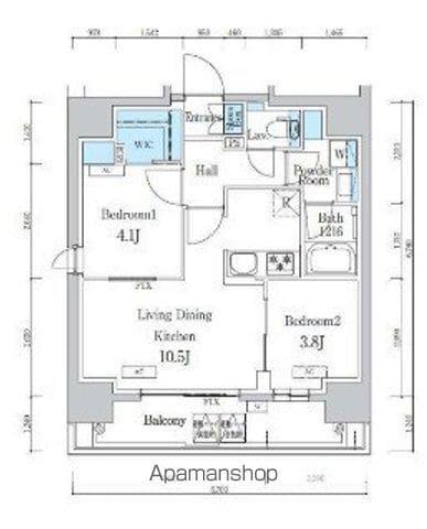 デュオフラッツ浅草蔵前(2LDK/4階)の間取り写真