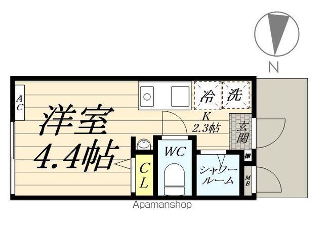 ブックストーリー(ワンルーム/1階)の間取り写真