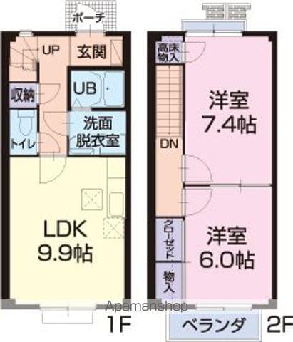 BONHEUR水郷(2LDK)の間取り写真