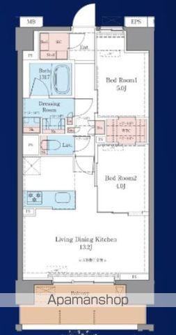 LUXENA船堀(2LDK/4階)の間取り写真