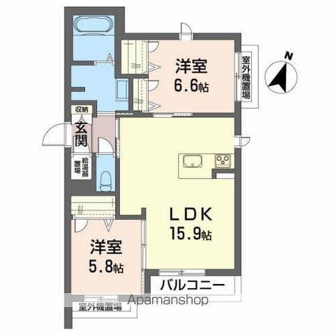 メゾンマスト名須川 B棟(2LDK/3階)の間取り写真