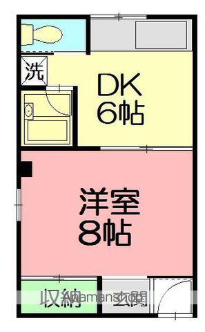 湘南グリーンハイム(1DK/1階)の間取り写真