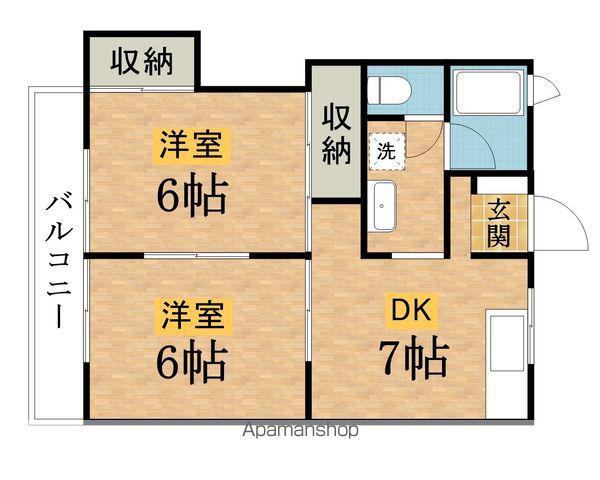 ハイムおおさわ(2DK/2階)の間取り写真