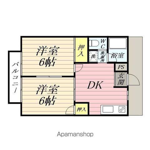 シティハイツアサノ(2DK/2階)の間取り写真