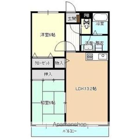 サンフレッシュ西下台(2LDK/4階)の間取り写真
