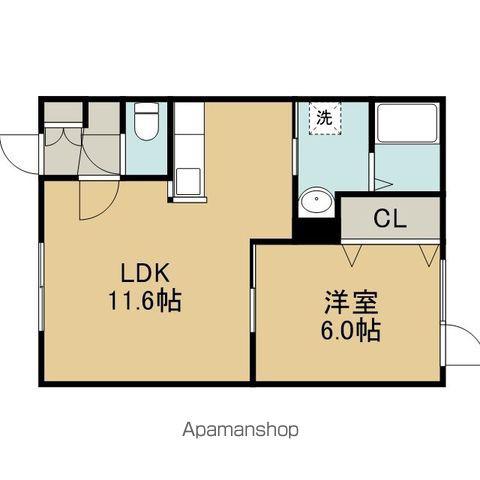 レインボーハウス優Ⅴ(1LDK/2階)の間取り写真