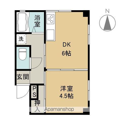 南県町ビル(1DK/2階)の間取り写真