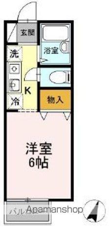 ドルフ北烏山D(1K/1階)の間取り写真