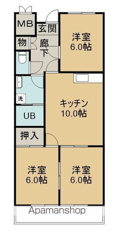 サンハイツ川津(3LDK/1階)の間取り写真