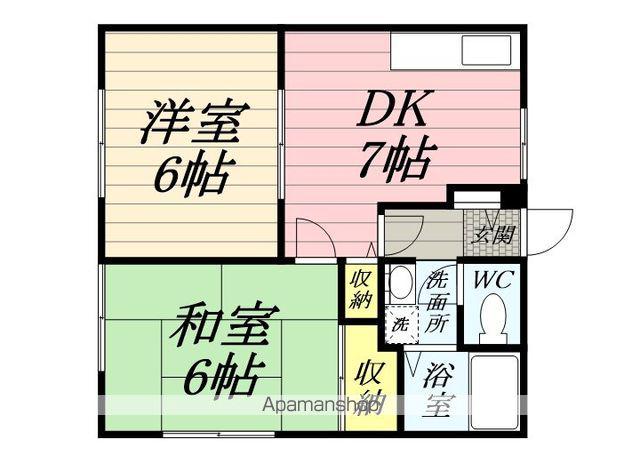 シャンス東寺尾中台14(2DK/1階)の間取り写真