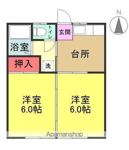 ロイヤルハイツ(2K/1階)の間取り写真