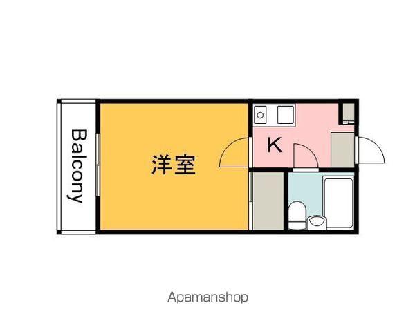 サンリバー新宅(1K/6階)の間取り写真
