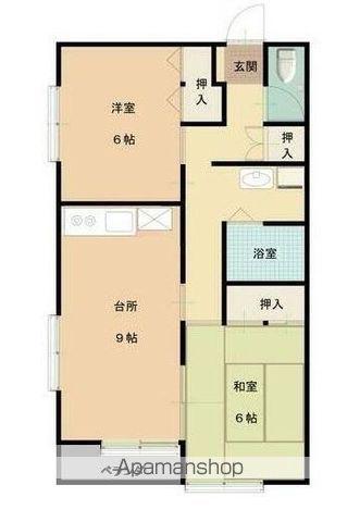 ドリームハイツ八木山(2DK/2階)の間取り写真