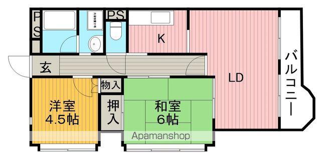 ロイヤルグレース上野東(2LDK/2階)の間取り写真