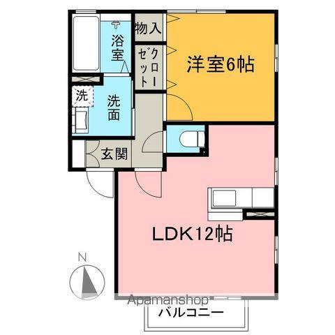 サンモール(1LDK/2階)の間取り写真