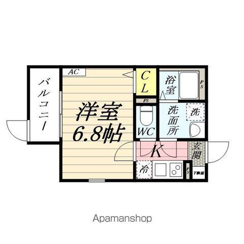 イクシオ笠間(1K/1階)の間取り写真