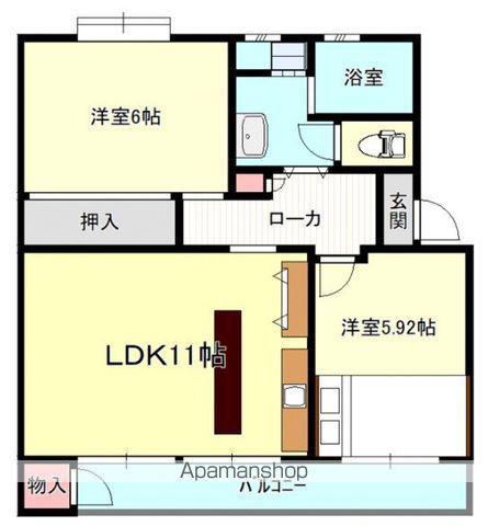 久寺家マンション(2LDK/4階)の間取り写真