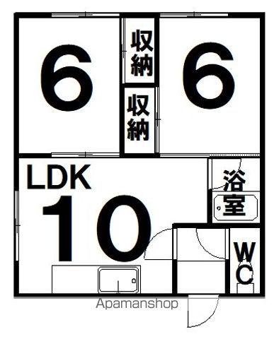 パークハイツ(2LDK/1階)の間取り写真
