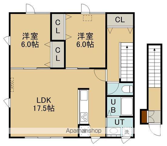 FORTUNA(2LDK/2階)の間取り写真
