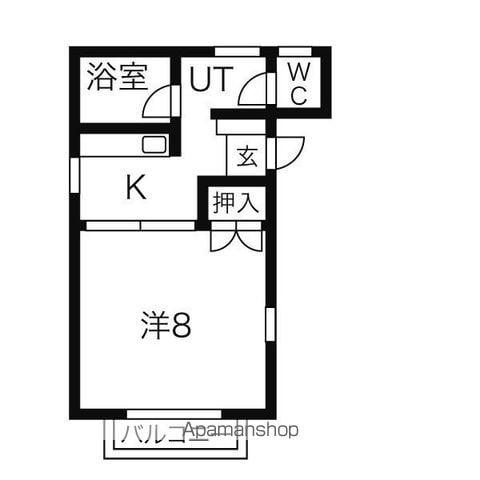 サンライズ中村(1K/1階)の間取り写真