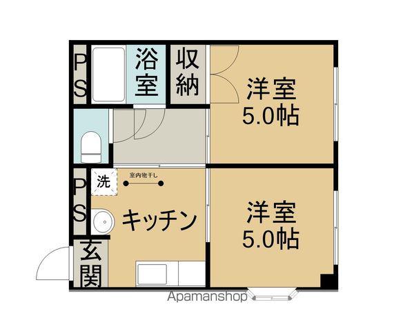 サンライズ西長野(2K/1階)の間取り写真