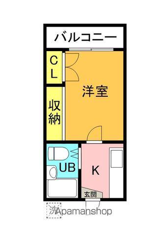 いろどりハイツ(1K/2階)の間取り写真