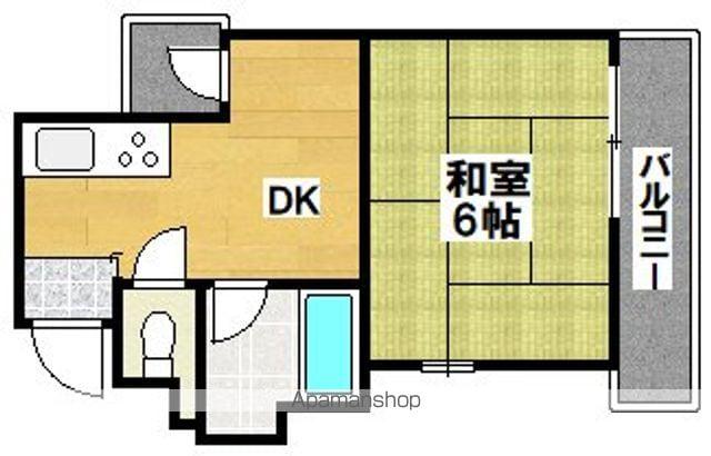 コーポイン長居A棟(1DK/5階)の間取り写真