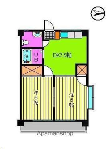 フェスト和光(2DK/4階)の間取り写真