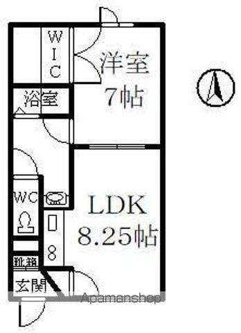 LE MALE(1DK/1階)の間取り写真