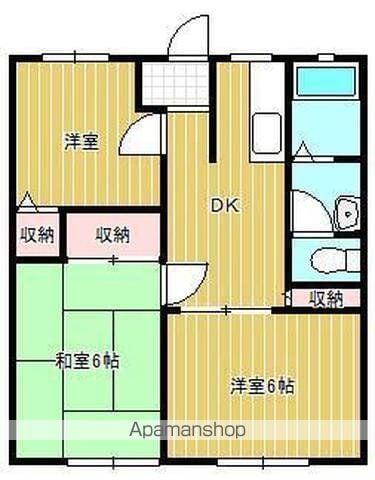 パナハイツ三条A棟(3DK/2階)の間取り写真