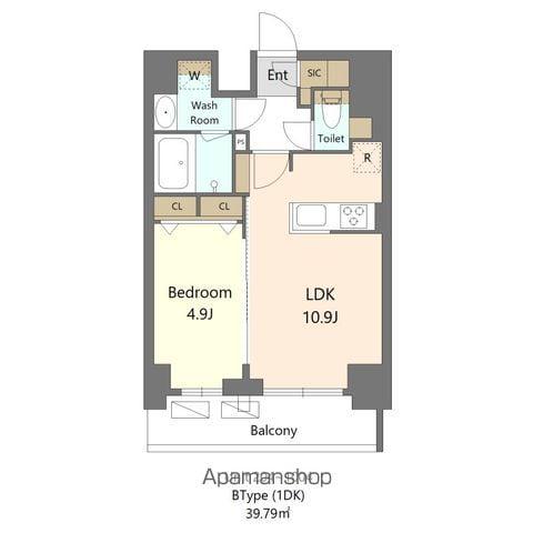 S-RESIDENCE新宿早稲田AVELIS(1LDK/6階)の間取り写真
