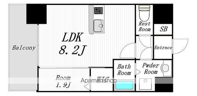 YAKUIN 037 RESIDENCE 旧薬院SUR(1LDK/5階)の間取り写真