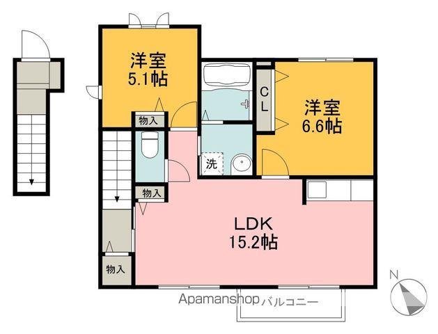 エクセルコート(2LDK/2階)の間取り写真