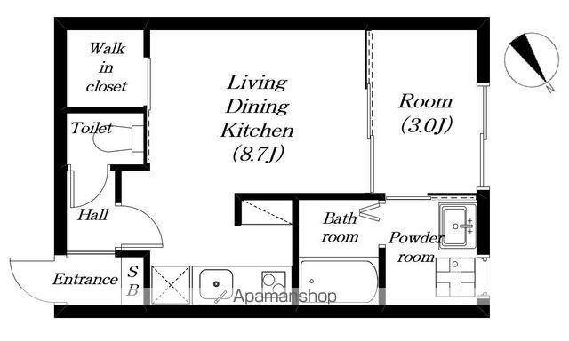 東海道本線 野洲駅 バス乗車時間:23分 西河原二丁目バス停で下車 徒歩6分 2階建 新築(1LDK/1階)の間取り写真