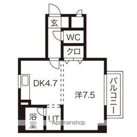 アルコン南郷9丁目(1DK/4階)の間取り写真