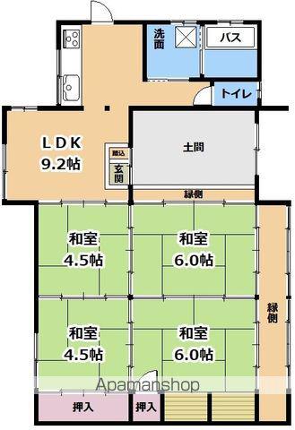 京阪電気鉄道石坂線 坂本比叡山口駅 徒歩15分 1階建 築76年(4LDK)の間取り写真