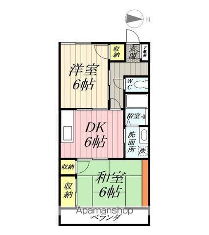 ベルハイム(2DK/2階)の間取り写真